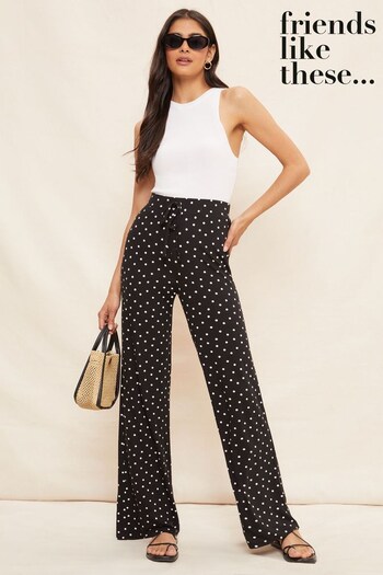 MVN The Janis Pants Camel/Black Jersey Wide Leg Trousers Pepe (R42093) | £26