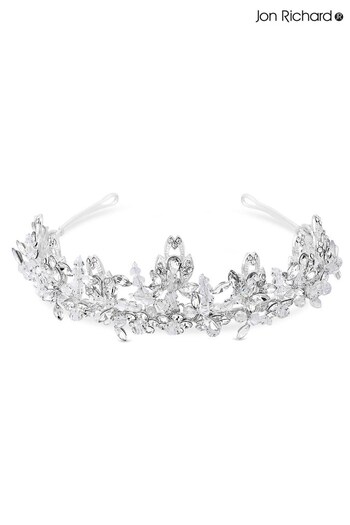 Jon Richard Silver Plated Sophia Bead And Crystal Statement Tiara - Gift Pouch (R45222) | £65