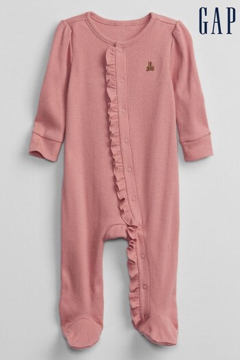 Gap Pink Ruffle Baby Sleepsuit (R45354) | £20