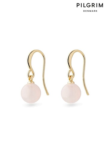 PILGRIM Pink Goldie Plated Earring (R47150) | £23