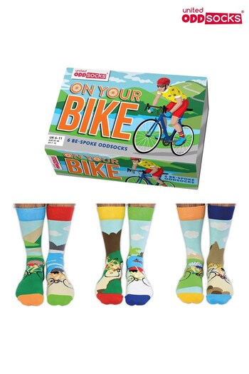 United Odd Socks Blue Adults On Your Bike! Cycling Sock Gift Box (R47464) | £16