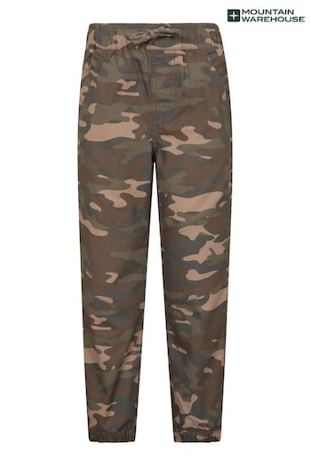 Mountain Warehouse Green Camo Kids Fit Trousers (R48183) | £24