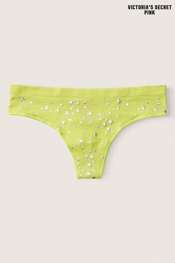 Victoria's Secret PINK Green Spring Stars Seamless Thong Knickers (R48986) | £9