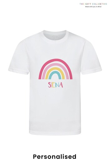Personalised Pastel Rainbow Kids T-Shirt by Gift Collective (R53577) | £14