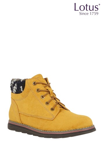 Lotus Footwear Yellow Lace-Up Ankle Boots (R53648) | £50