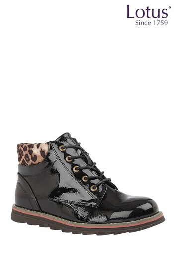Lotus Footwear Black Lace-Up Ankle Boots (R53676) | £60