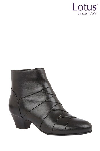 Lotus Footwear Black Leather Ankle Boots (R53688) | £70
