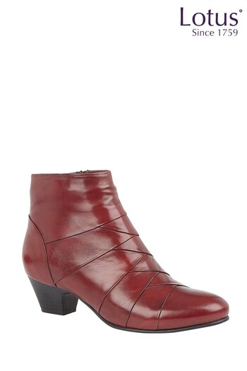 Lotus Footwear Red Leather Ankle slides Boots (R53690) | £70