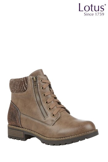Lotus Footwear Brown Lace-Up Ankle Boots (R53698) | £60