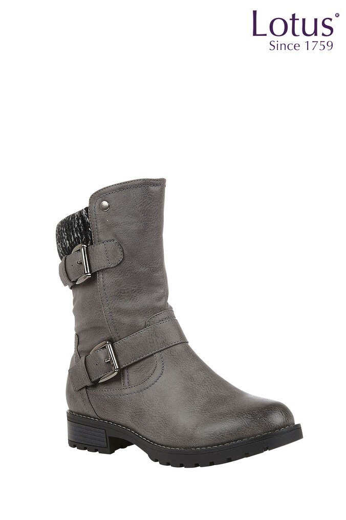Buy Women s Boots Grey Mid Calf Footwear Online Next UK