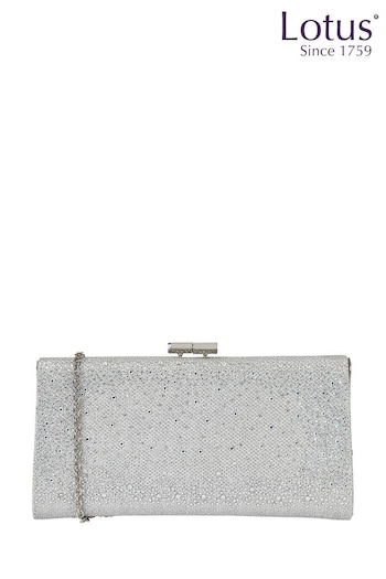 Lotus Footwear Silver Clutch Bag with Chain (R53736) | £60