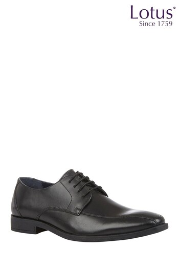 Lotus Footwear Black Leather Lace-Up Derby Shoes (R53794) | £50