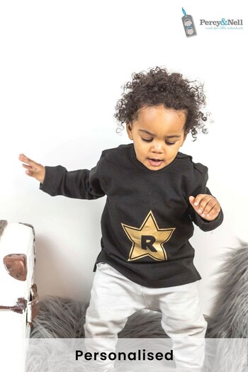 Personalised Organic Cotton Star Sweatshirt By Percy & Nell (R54675) | £25