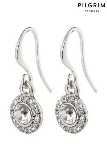 PILGRIM Silver Recycled Clementine Plated Halo Earrings (R55372) | £23