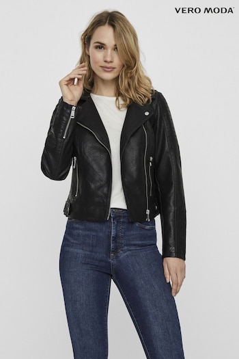 Vero Moda Black Faux Leather Jacket (R55497) | £55