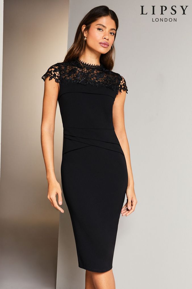 Buy Women s Black Knee Length Dresses Online Next UK