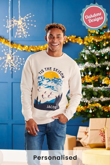Personalised Mens Tis The Skison White Christmas Jumper by Oakdene Designs (R57013) | £30