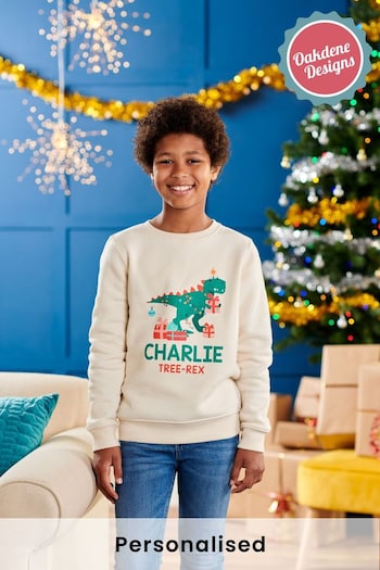 Personalised Children's Tree Rex Christmas Jumper by Oakdene Designs (R57024) | £25