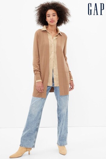 Gap Brown Long Open-Front Cardigan (R57097) | £35