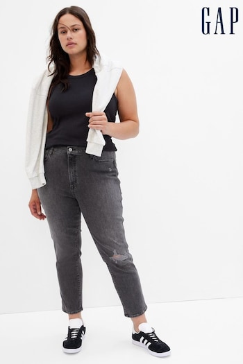 Gap Washed Black High Waisted Ripped Vintage Slim Jeans (R57106) | £45