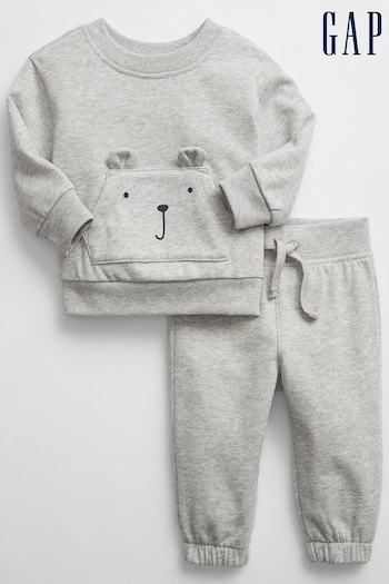 Gap Grey Brannan Bear Long Sleeve Neck Outfit Set (R57166) | £30
