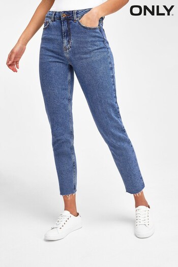 ONLY Blue High Waist Cropped Straight Jeans (R57520) | £30