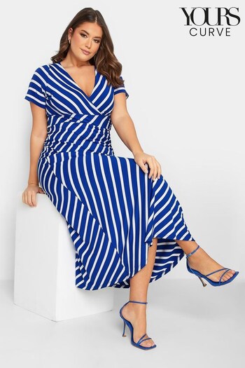 Yours Curve Blue Stripe Swing Dress (R59609) | £35