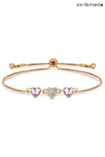 Jon Richard Rose Gold Radiance Collection Dancing Heart Toggle Bracelet (R61422) | £26