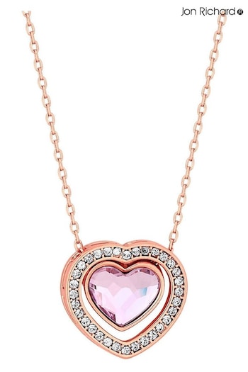 Jon Richard Rose Gold Radiance Collection Dancing Heart Pendant Necklace (R61423) | £28
