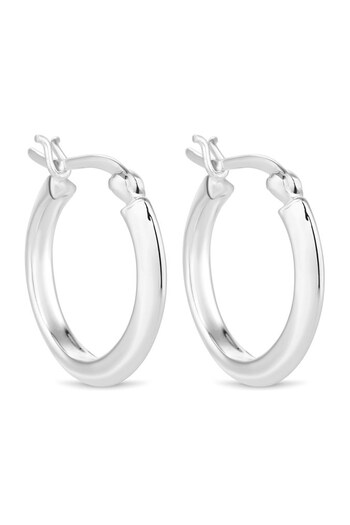 Simply Silver Sterling Silver 925 Thick Hoop Earrings (R61609) | £30