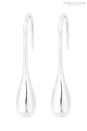 Simply Silver Sterling Silver 925 Polished Organic Drop Earrings (R61616) | £30