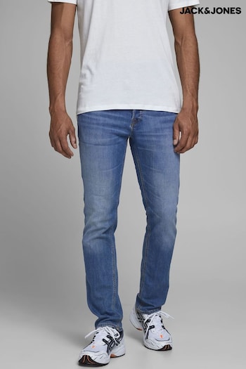 Jack & Jones Light Blue Glen Slim Tapered Fastening Jeans (R63373) | £38