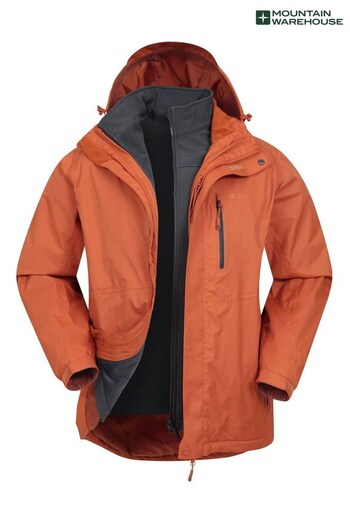 Mountain Warehouse Orange Bracken Extreme 3 In 1 Mens Waterproof Jacket (R63664) | £160
