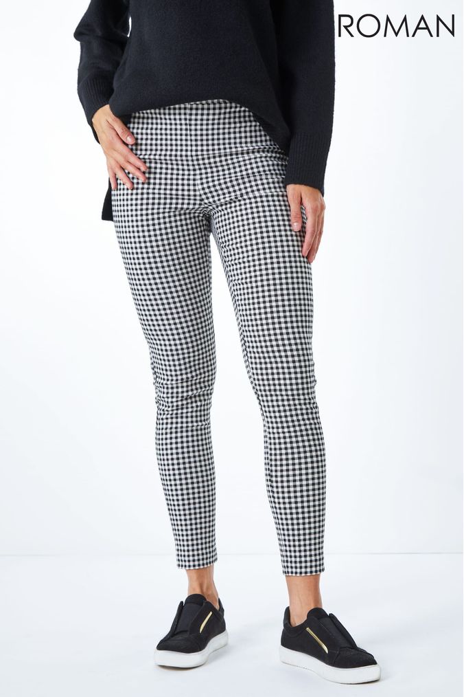 Brown Check High Waist Tapered Trousers  New Look