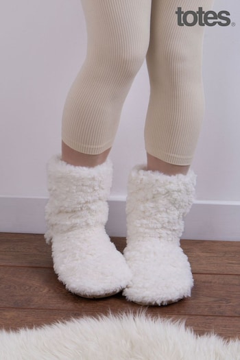 Totes Cream Faux Fur Slipper Socks (R64138) | £24