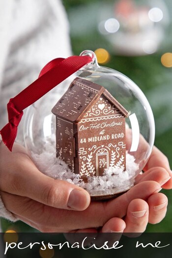 Personalised 3D Wooden Gingerbread House Bauble by No Ordinary Gift (R64255) | £35