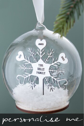 Personalised Metallic Family Snowflake Bauble by No Ordinary Gift (R64258) | £33