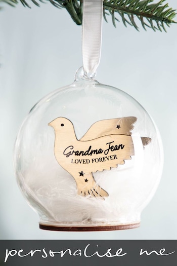 Personalised Metallic Dove Memorial Bauble by No Ordinary Gift (R64267) | £35