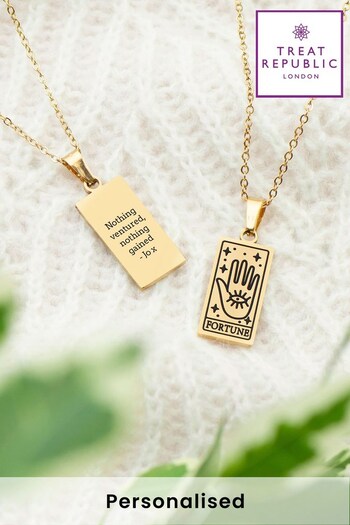 Personalised Fortune Tarot Card Necklace  by Treat Republic (R64649) | £24