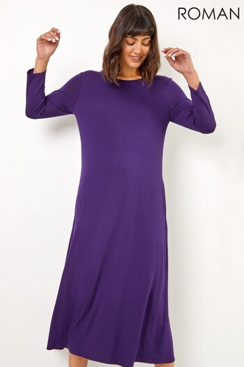 Roman Purple Pocket Jersey Maxi Dress (R65069) | £36