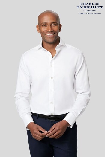 Charles Tyrwhitt White Twill Cutaway Extra Slim Fit Single Cuff Shirt (R66217) | £60