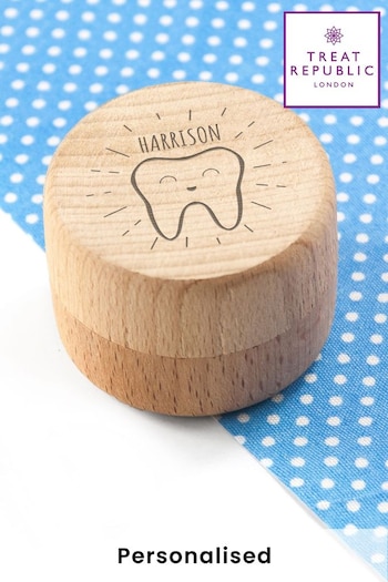 Personalised Happy Smiles Tooth Fairy Keepsake Box  by Treat Republic (R66345) | £15