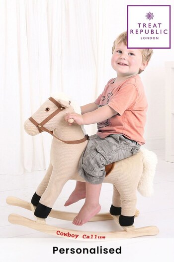 Personalised Children's Traditional Rocking Horse  by Treat Republic (R66360) | £90