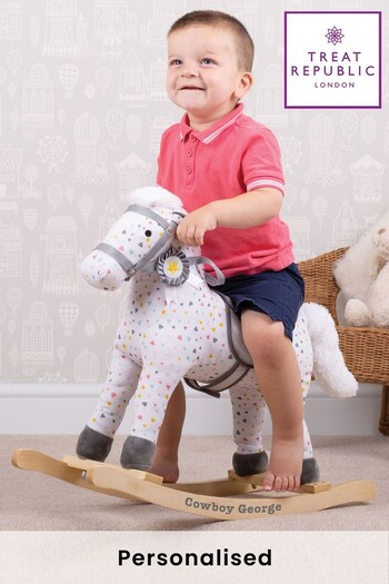 Personalised Children's Patterned Rocking Horse  by Treat Republic (R66620) | £90