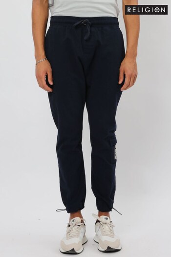 Religion Blue Slim Fit Brushed Back Sweat Pants With Drawstring Waist (R67117) | £65
