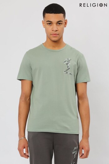 Religion Green Regular Fit T-Shirt (R67257) | £35