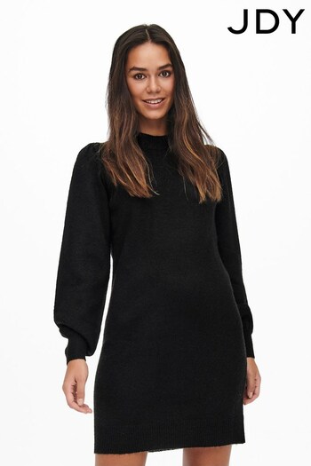 JDY Black Puff Sleeve Knitted Dress (R69159) | £38