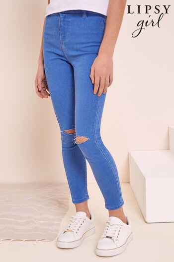 Lipsy Blue Rip High Waisted Pockets Jeggings (R71122) | £16 - £20