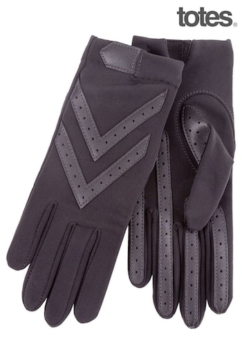 Totes Grey Original Stretch Gloves With Brushed Lining & Smartouch (R71171) | £20