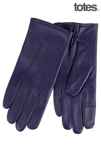 Totes Navy 3 Point Smartouch Leather Glove (R71182) | £20